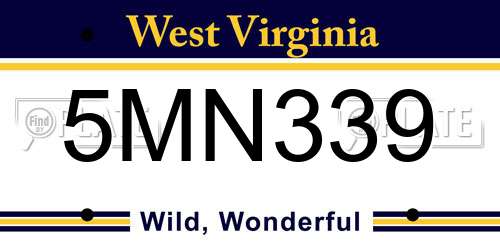5MN339 West Virginia License Plate