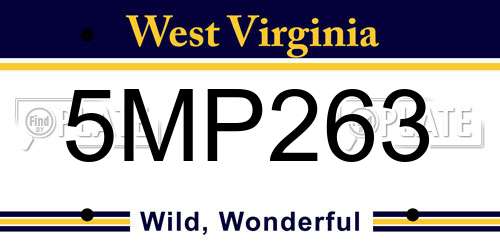 5MP263 West Virginia License Plate