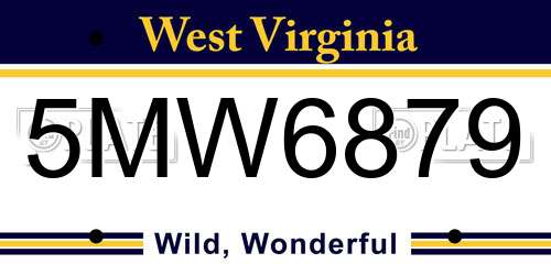 5MW6879 West Virginia License Plate