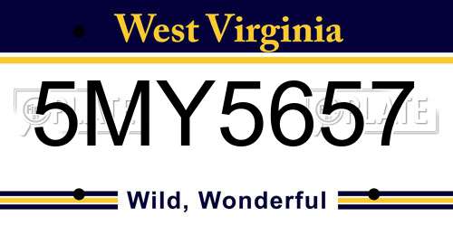 5MY5657 West Virginia License Plate