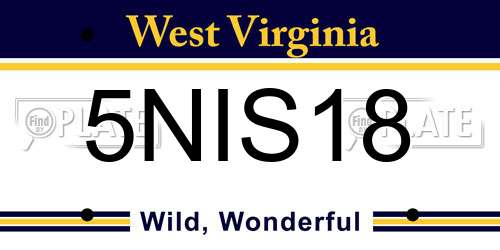 5NIS18 West Virginia License Plate