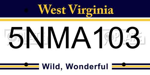 5NMA103 West Virginia License Plate