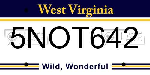 5NOT642 West Virginia License Plate