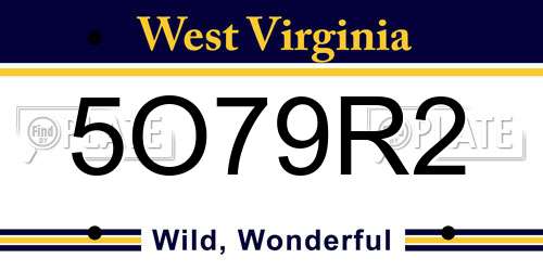5O79R2 West Virginia License Plate