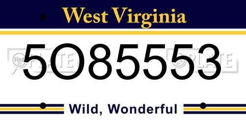 5O85553 West Virginia License Plate