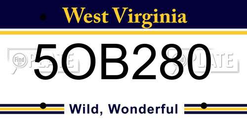 5OB280 West Virginia License Plate