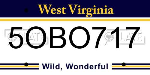 5OBO717 West Virginia License Plate