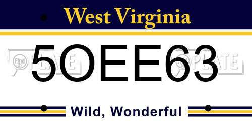 5OEE63 West Virginia License Plate
