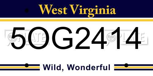 5OG2414 West Virginia License Plate