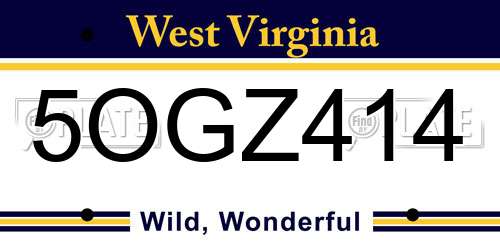 5OGZ414 West Virginia License Plate