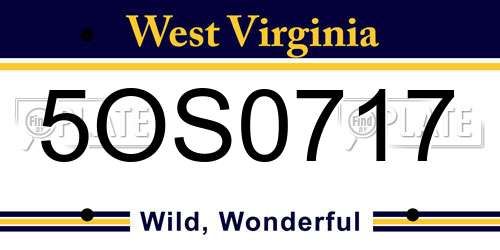 5OS0717 West Virginia License Plate