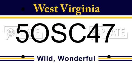 5OSC47 West Virginia License Plate