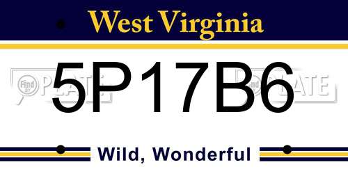 5P17B6 West Virginia License Plate