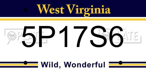 5P17S6 West Virginia License Plate