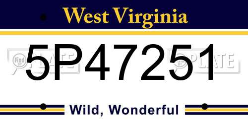 5P47251 West Virginia License Plate