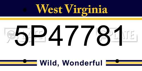 5P47781 West Virginia License Plate