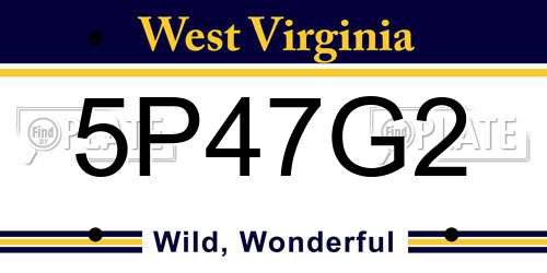 5P47G2 West Virginia License Plate