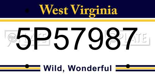 5P57987 West Virginia License Plate