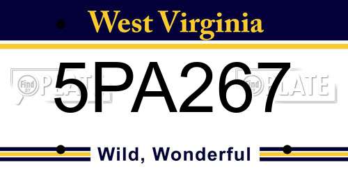 5PA267 West Virginia License Plate