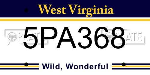5PA368 West Virginia License Plate