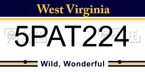 5PAT224 West Virginia License Plate