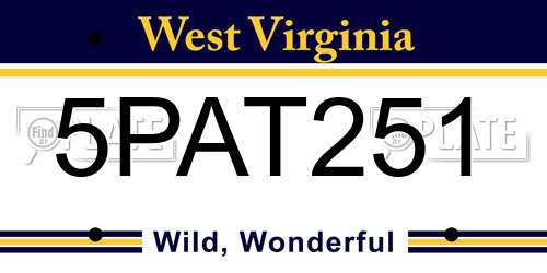 5PAT251 West Virginia License Plate