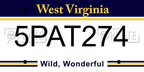 5PAT274 West Virginia License Plate