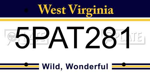 5PAT281 West Virginia License Plate