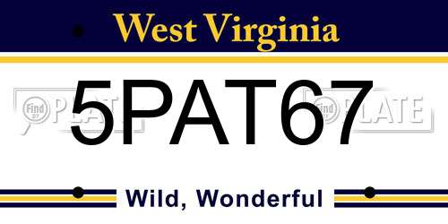 5PAT67 West Virginia License Plate