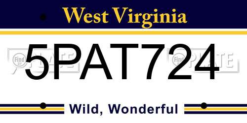 5PAT724 West Virginia License Plate