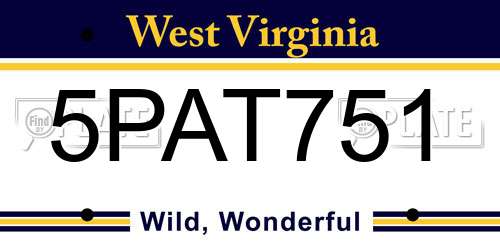 5PAT751 West Virginia License Plate