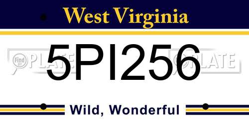 5PI256 West Virginia License Plate
