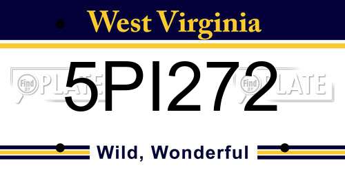 5PI272 West Virginia License Plate