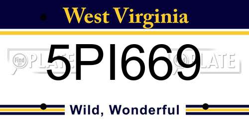 5PI669 West Virginia License Plate