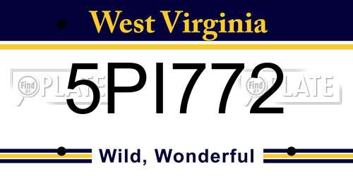 5PI772 West Virginia License Plate