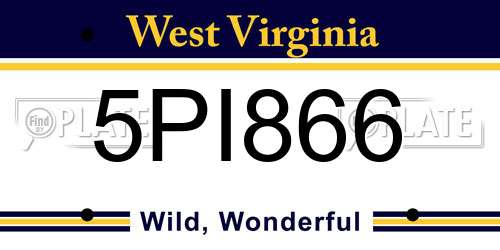 5PI866 West Virginia License Plate