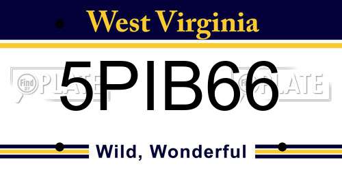 5PIB66 West Virginia License Plate