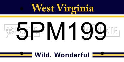 5PM199 West Virginia License Plate