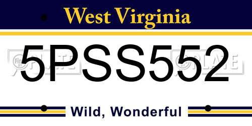 5PSS552 West Virginia License Plate