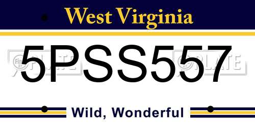 5PSS557 West Virginia License Plate