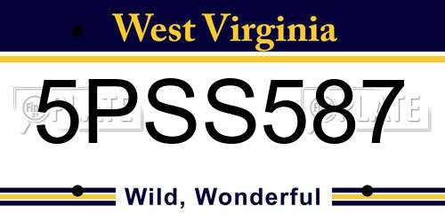 5PSS587 West Virginia License Plate