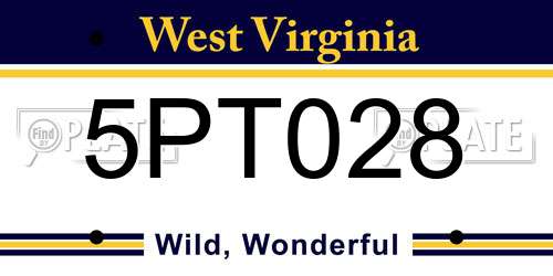 5PT028 West Virginia License Plate
