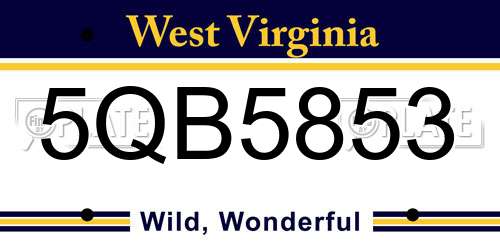 5QB5853 West Virginia License Plate