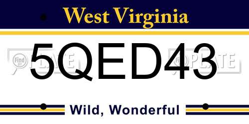 5QED43 West Virginia License Plate