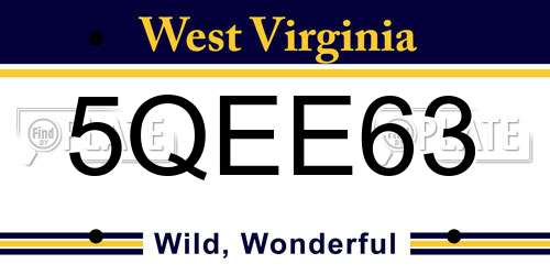 5QEE63 West Virginia License Plate