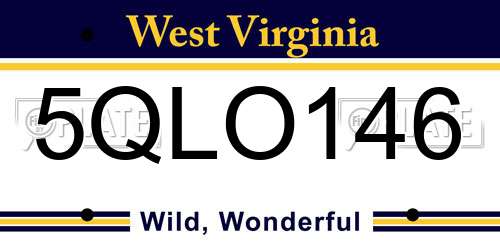 5QLO146 West Virginia License Plate