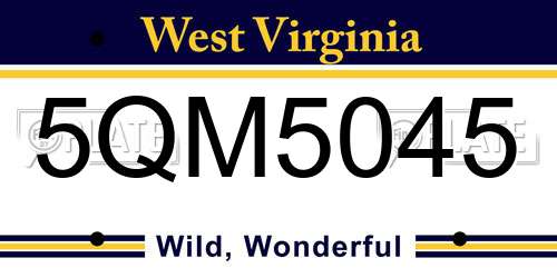 5QM5045 West Virginia License Plate