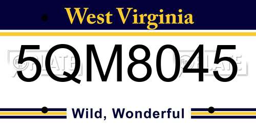 5QM8045 West Virginia License Plate