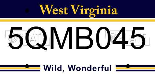 5QMB045 West Virginia License Plate