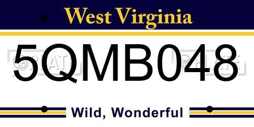 5QMB048 West Virginia License Plate
